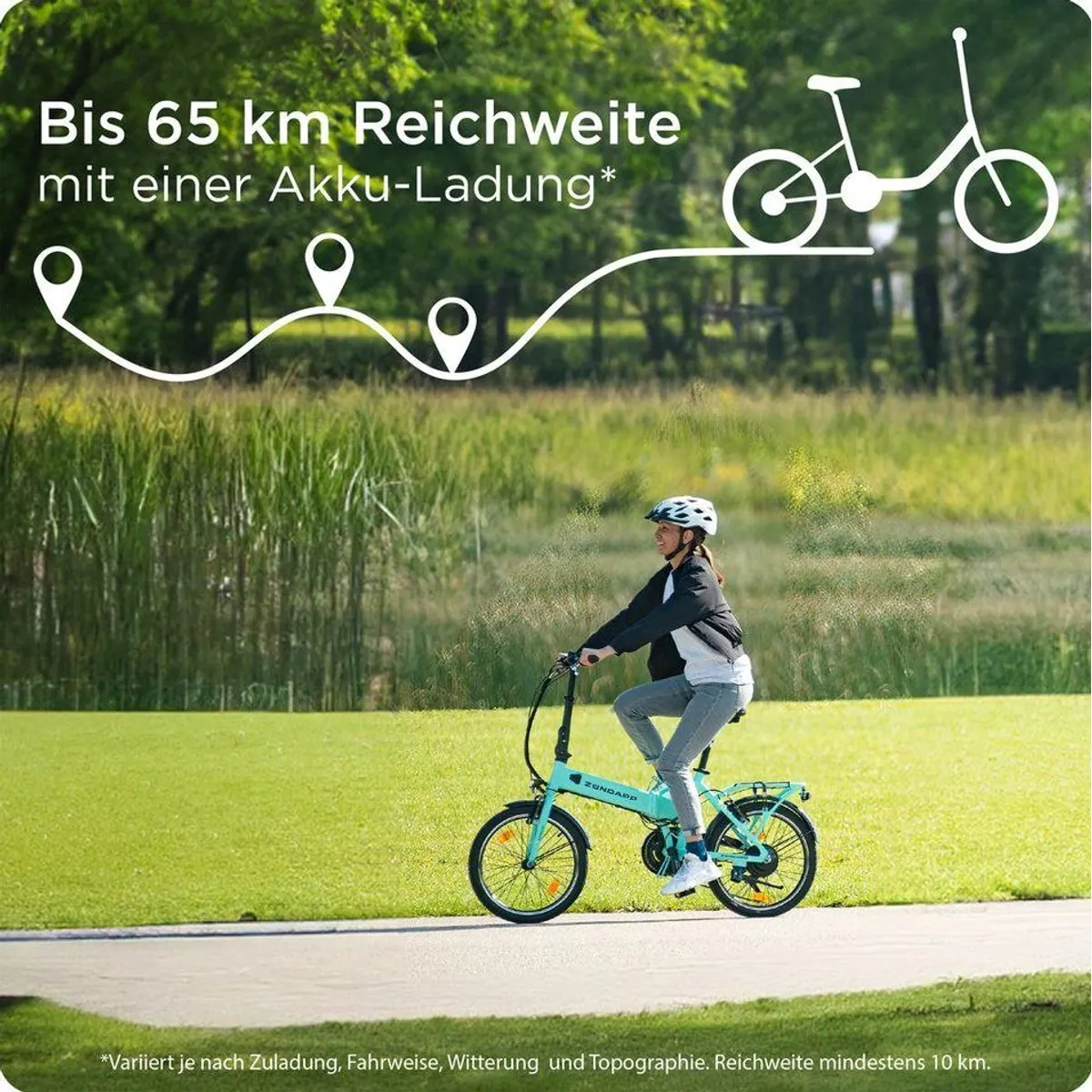 Zündapp Z101 E-Bike Klapprad, 6 Gang Shimano, 270 Wh Akku, kompakt und faltbar 2