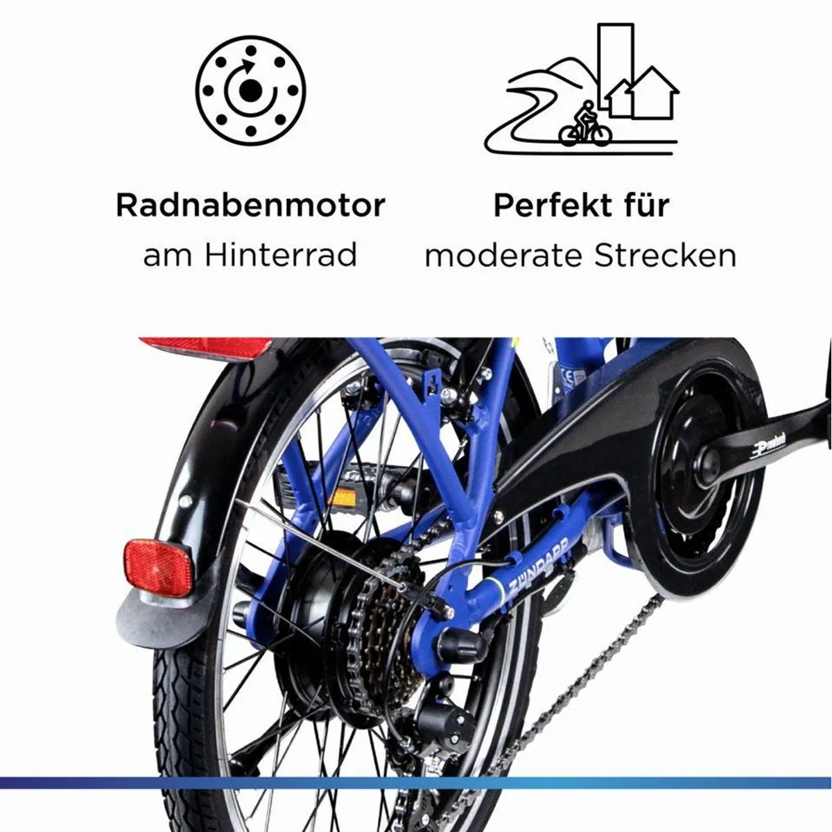 Zündapp Z101 E-Bike Klapprad, 6 Gang Shimano, 270 Wh Akku, kompakt und faltbar 3