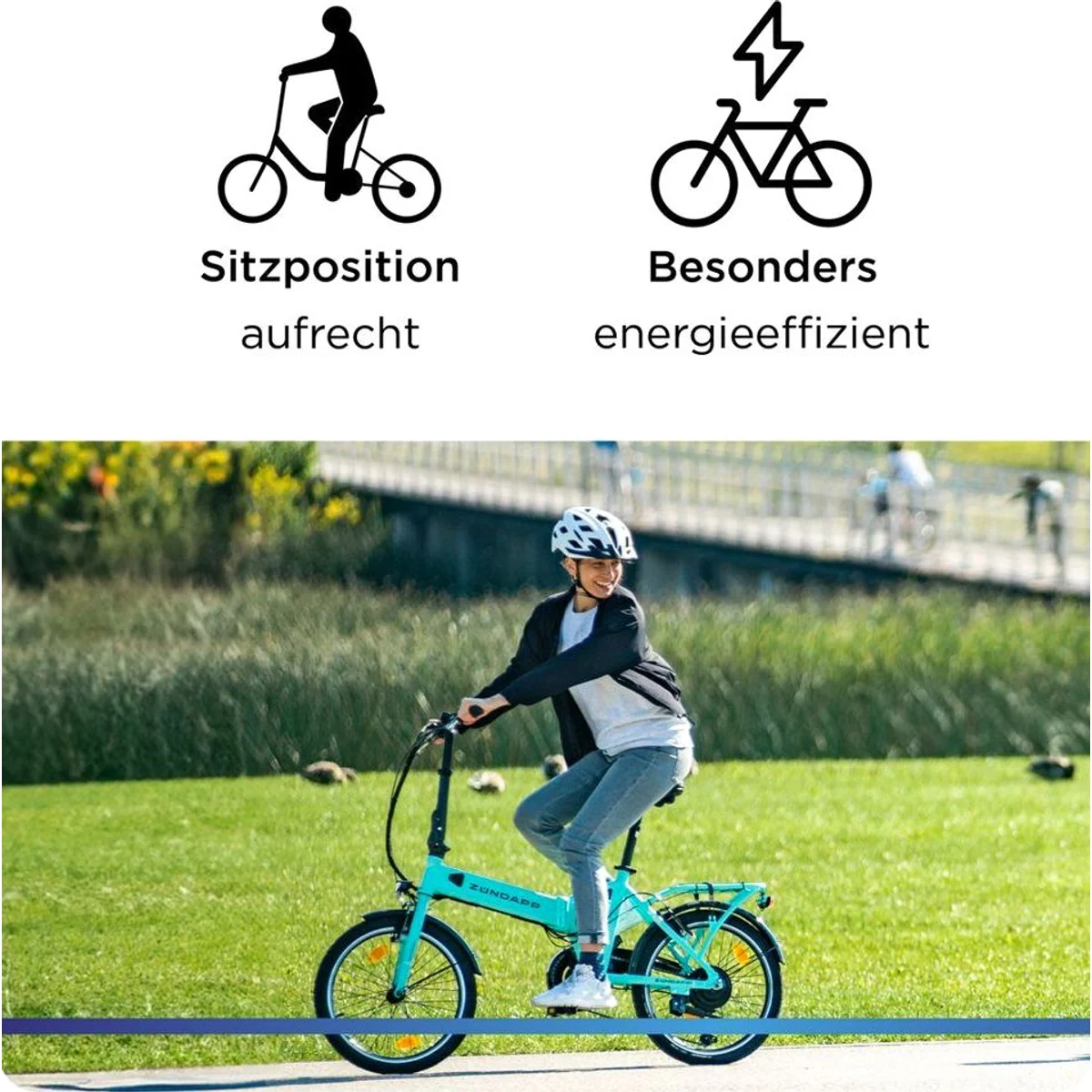 Zündapp Z101 E-Bike Klapprad, 6 Gang Shimano, 270 Wh Akku, kompakt und faltbar 4