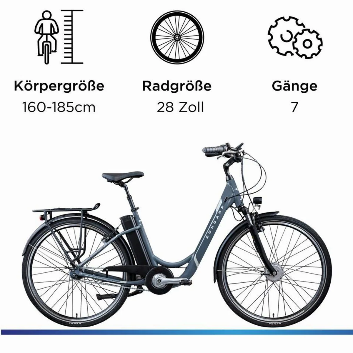 Zündapp Z517 E-Bike Cityrad, 7-Gang Nabenschaltung, 531 Wh Akku 3
