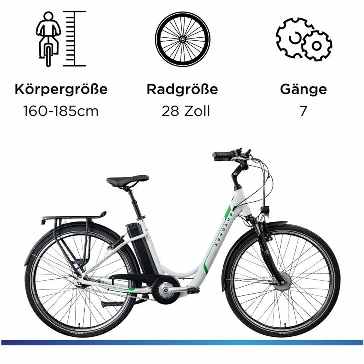 Zündapp Z517 E-Bike Cityrad, 7-Gang Nabenschaltung, 531 Wh Akku 4