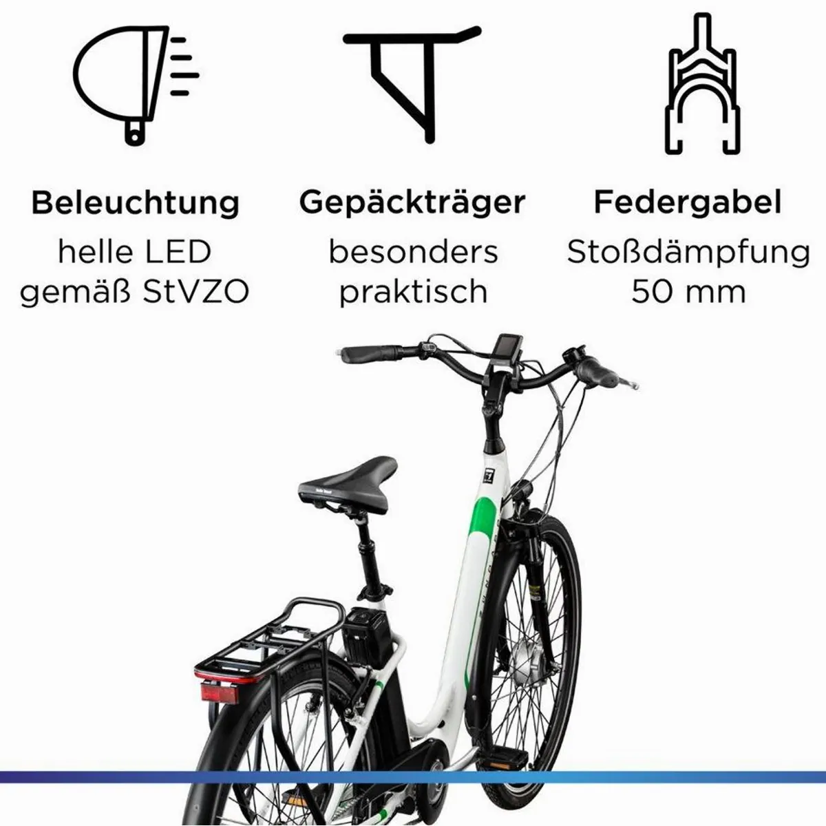 Zündapp Z517 E-Bike Cityrad, 7-Gang Nabenschaltung, 531 Wh Akku 5