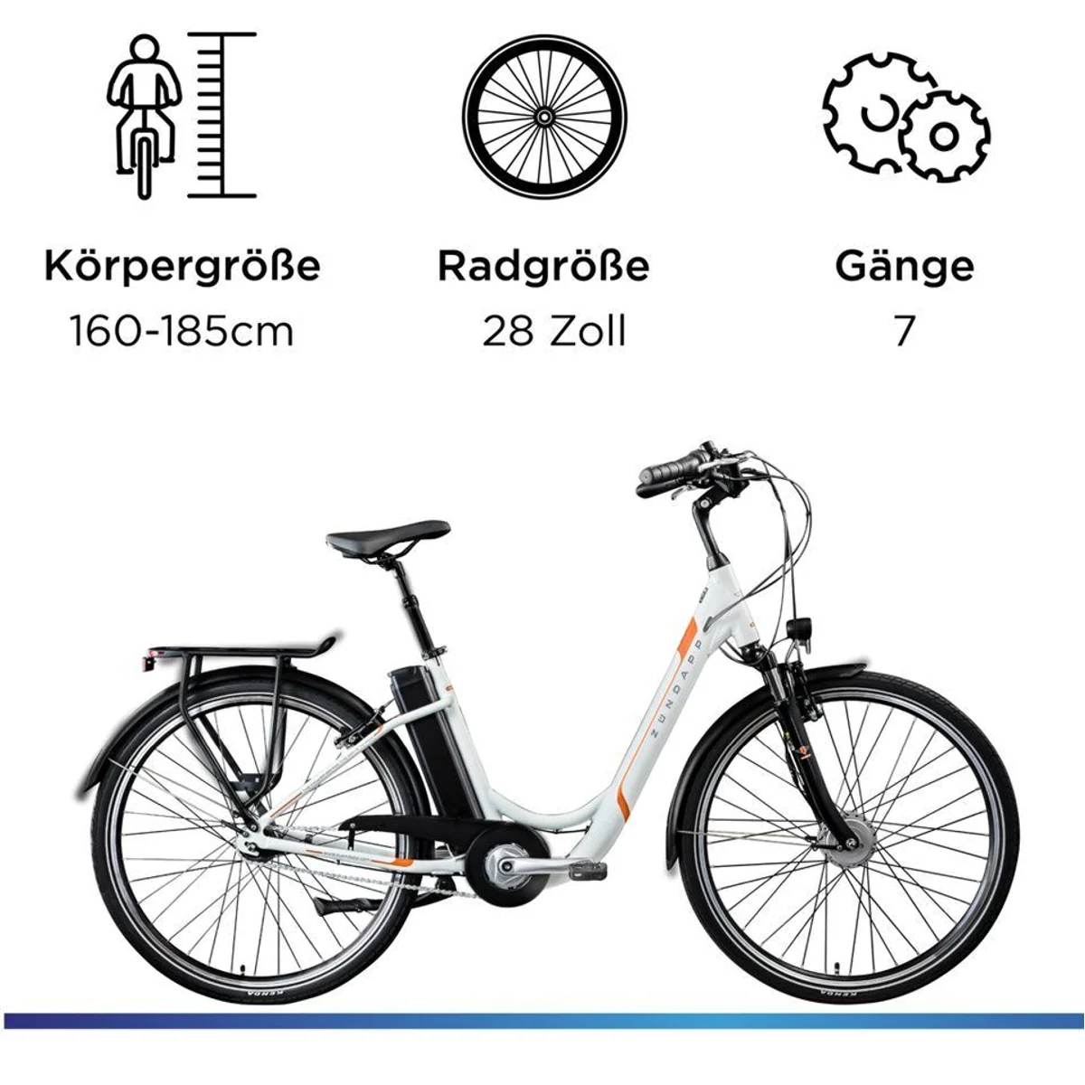 Zündapp Z517 E-Bike Cityrad, 531 Wh Akku, 7-Gang Nabenschaltung, Frontmotor 4