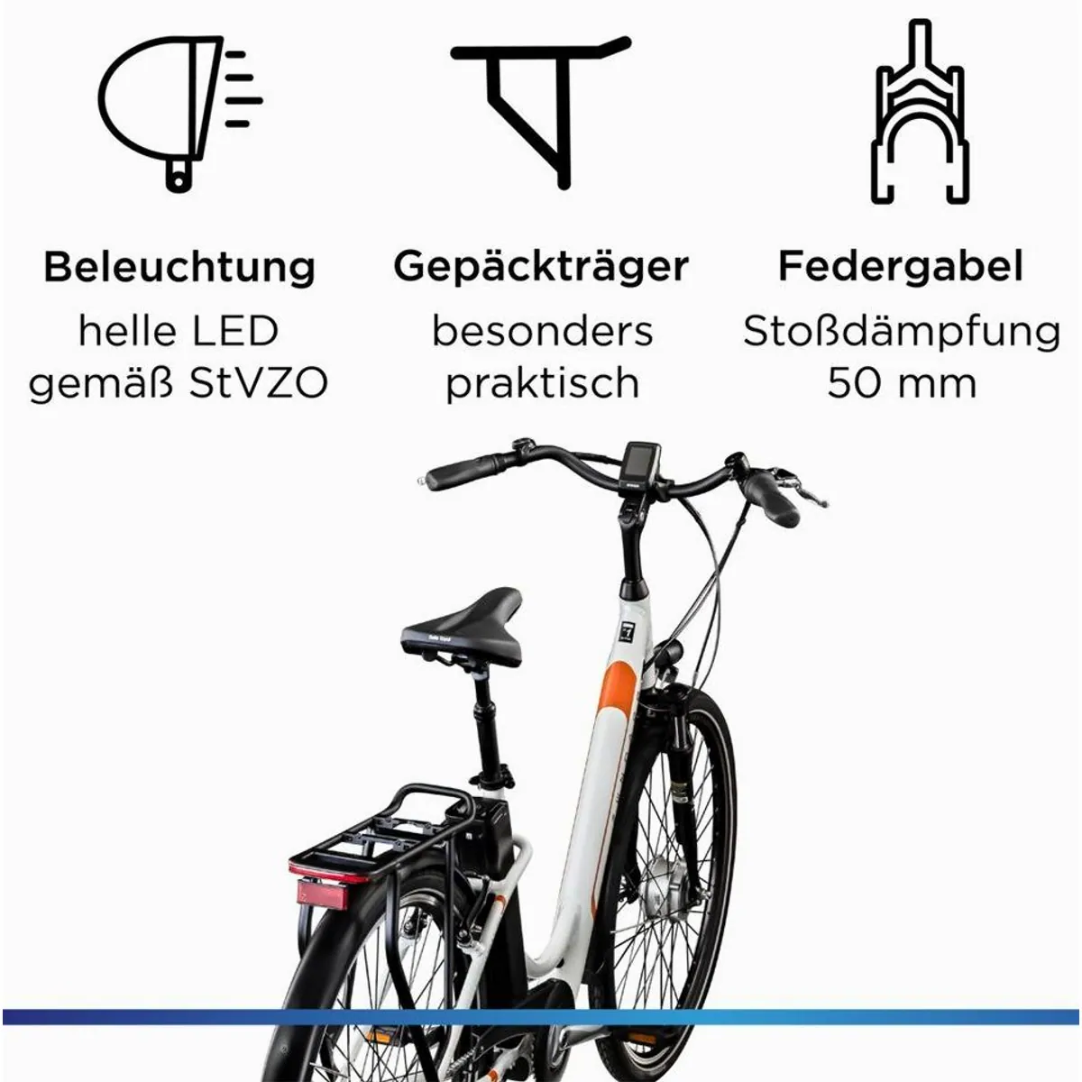 Zündapp Z517 E-Bike Cityrad, 531 Wh Akku, 7-Gang Nabenschaltung, Frontmotor 5