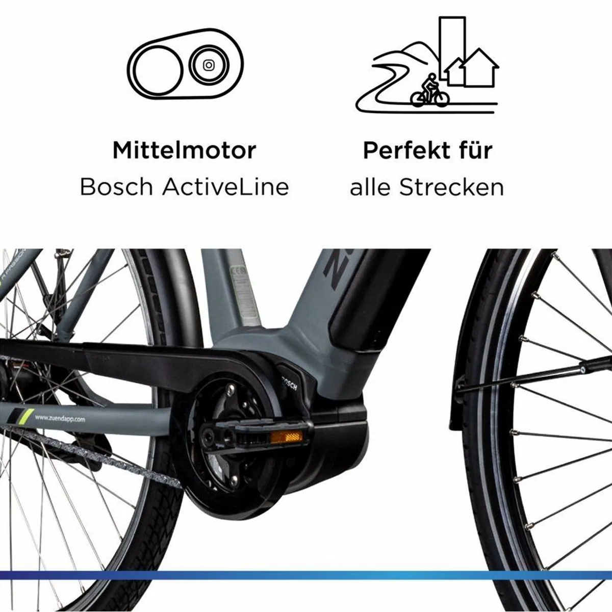 Zündapp E-Bike Cityrad X600, Bosch Mittelmotor, 7 Gang Shimano Nexus, komfortabel und elegant 5