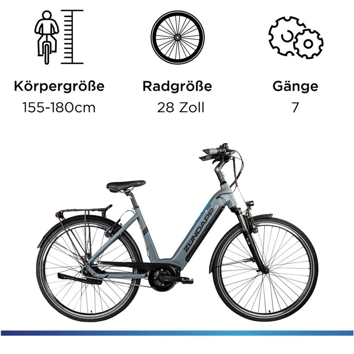 Zündapp X600 E-Bike Cityrad, Bosch Mittelmotor, 7-Gang Shimano Nexus 3