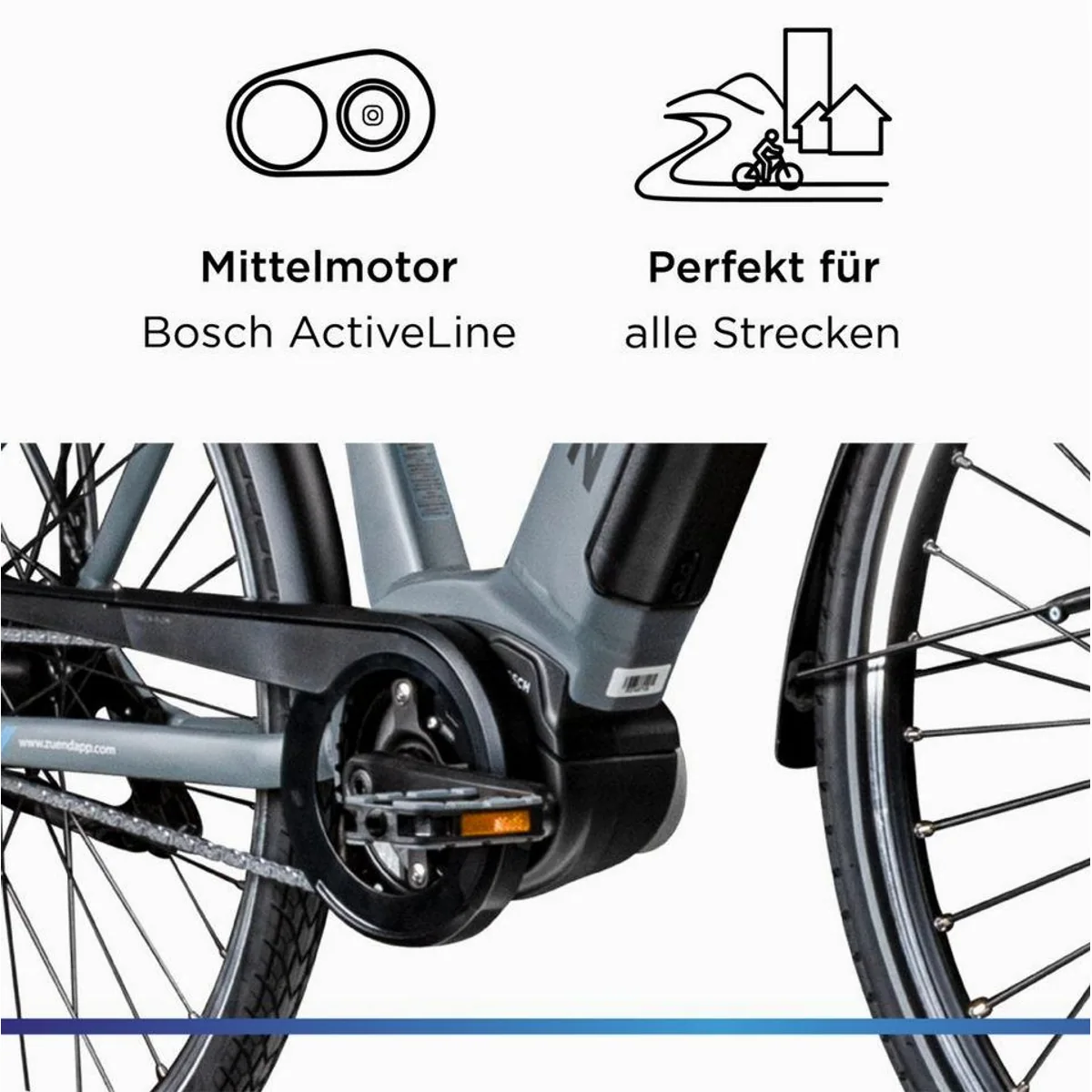Zündapp X600 E-Bike Cityrad, Bosch Mittelmotor, 7-Gang Shimano Nexus 5