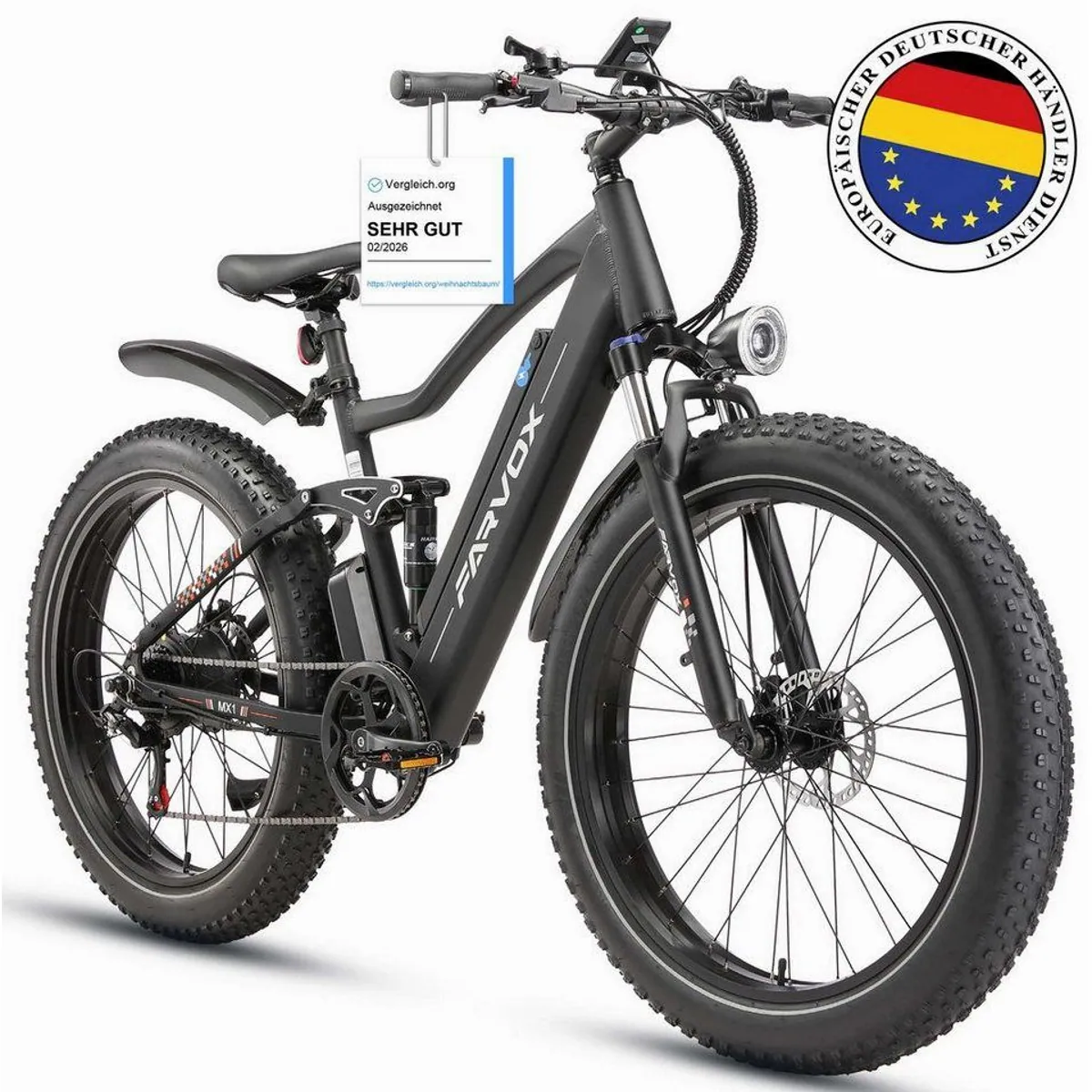 ZWHEEL MX1 E-Fahrrad, 624Wh Akku, 250W Heckmotor, 7-Gang Shimano 2